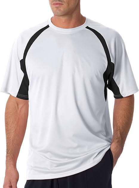 Amazon Co Jp メンズツートンカラー吸湿発散性クールとドライスポーツフックtee M スポーツ アウトドア