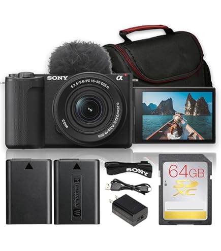 Amazon.com : Sony ZV-E10 II + 16-50mm Lens, LED Light, Microphone