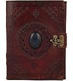 Leather Journal with Semi-precious Stone & Buckle Closure Leather Diary Gift for Him Her