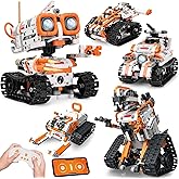 PIVONAX STEM Robotics Kit for Kids Ages 6+, 5-in-1 Remote/APP Control Coding Robot, Educational Engineering Building Toys with Programming, Science Projects Great Gift for Boys & Teens