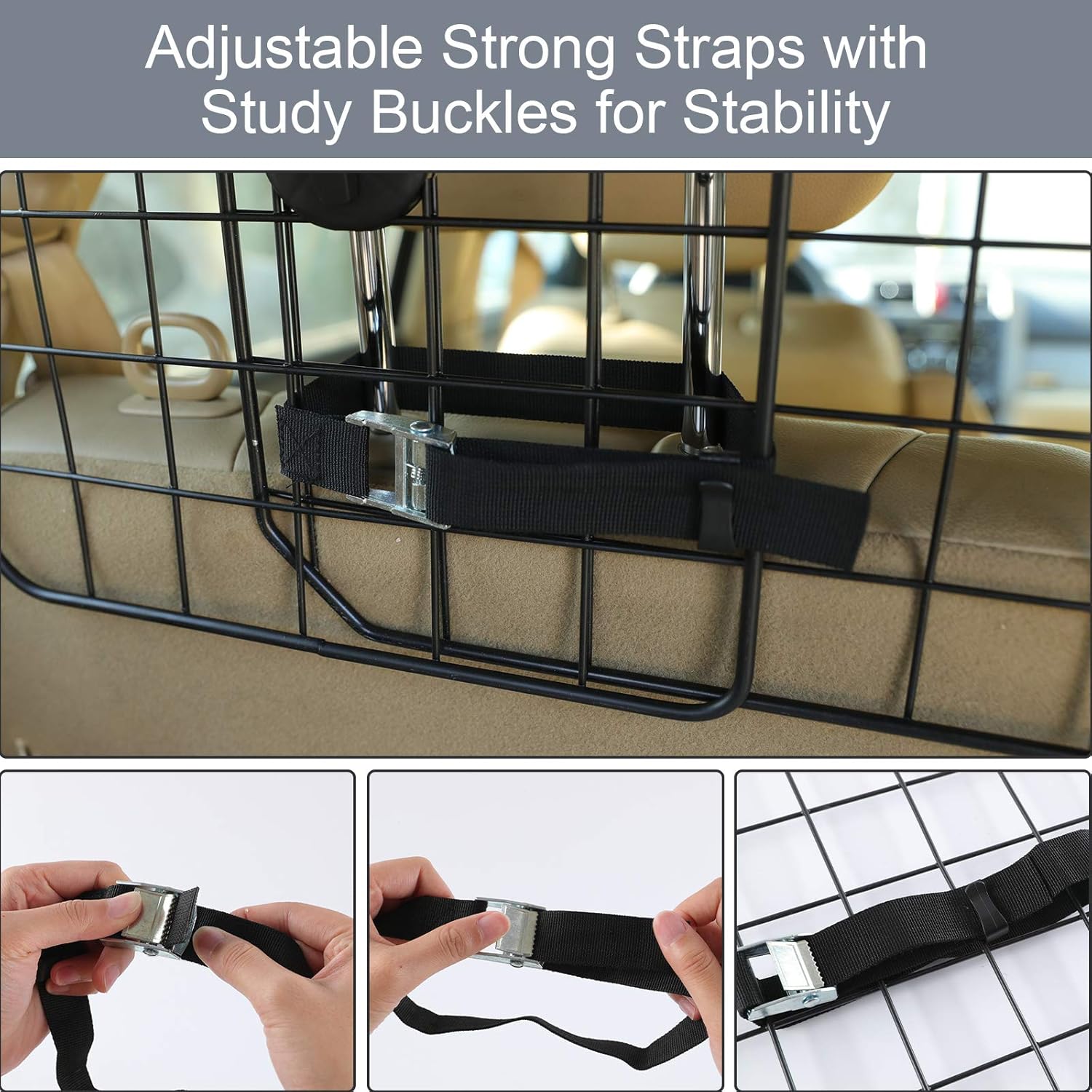 Gtongoko Adjustable Dog Car Barriers for SUV, Vehicles, Cars, Heavy Wire Mesh Universal Vehicle Separator, Pet Compartment Door in Cargo Area of Vehicle Trunk, Black : Pet Supplies