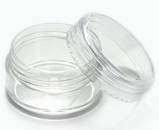 50, Clear, Empty, 5 Gram Plastic Pot Jars, Cosmetic Containers.