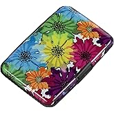 ELFISH RFID Blocking Credit Cards Holder Aluminum Wallet Metal ID Case for Men Women(Daisy)