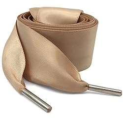 WEGOODZF Satin Ribbon Shoe Laces: 3CM Wide Khaki