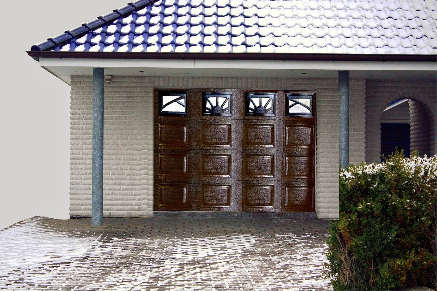 Sektionaltor, Tor, Garagentor, 2540 x 2180 mm RA., braun box mit 4 x