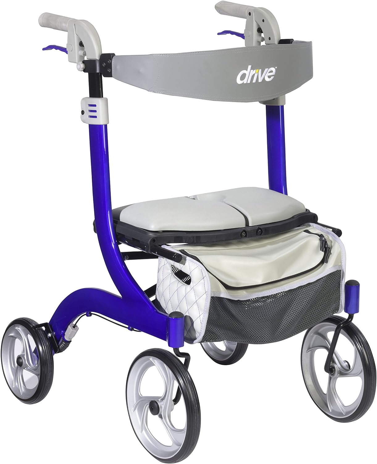 Drive Medical Nitro Dlx Euro Style Walker Rollator, Sleek Blue, 1 Each