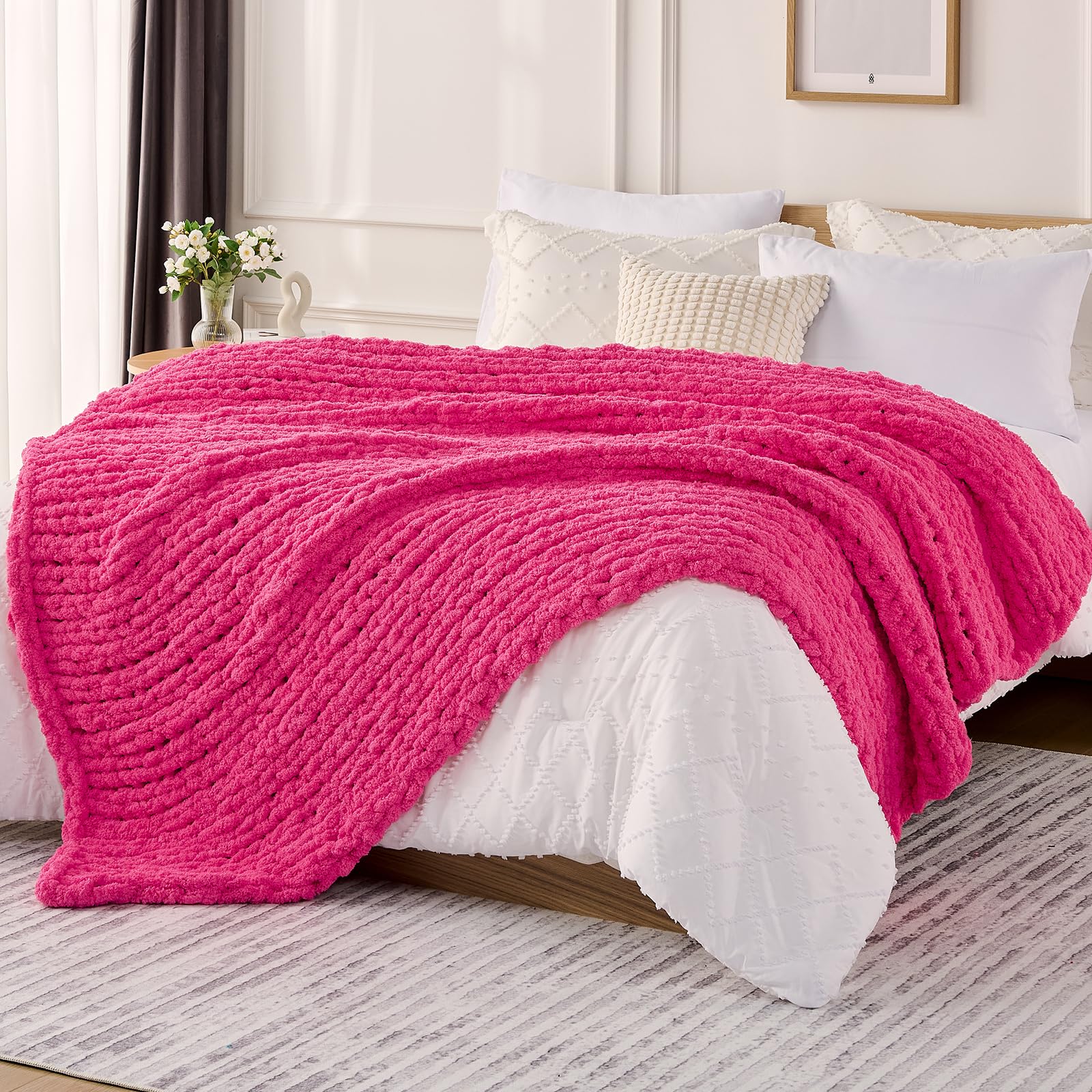 L'AGRATY Chunky Knit Blanket