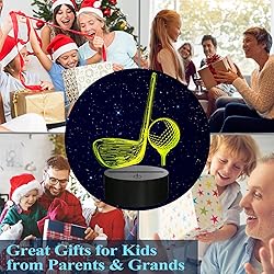 POSSHE Golf Night Light, Golf Club Gifts, 3D