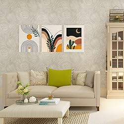 puthiac Boho Wall Art Posters - Set of 3 Framed