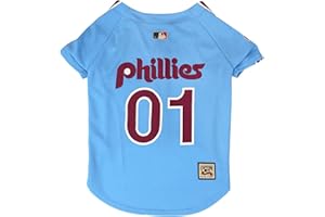 PETS FIRST MLB Philadelphia Phillies Vintage Throwback Jersey for Dogs & Cats in Team Color. Comfortable Polycotton Material, Medium