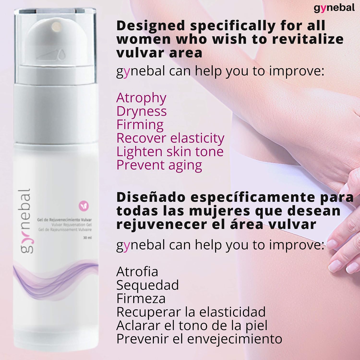 GYNEBAL Intimate Antiaging Serum for Relief VULVAR Dryness 30 ml, External Vaginal moisturiser Gel for Ladies in Menopause - Image 5