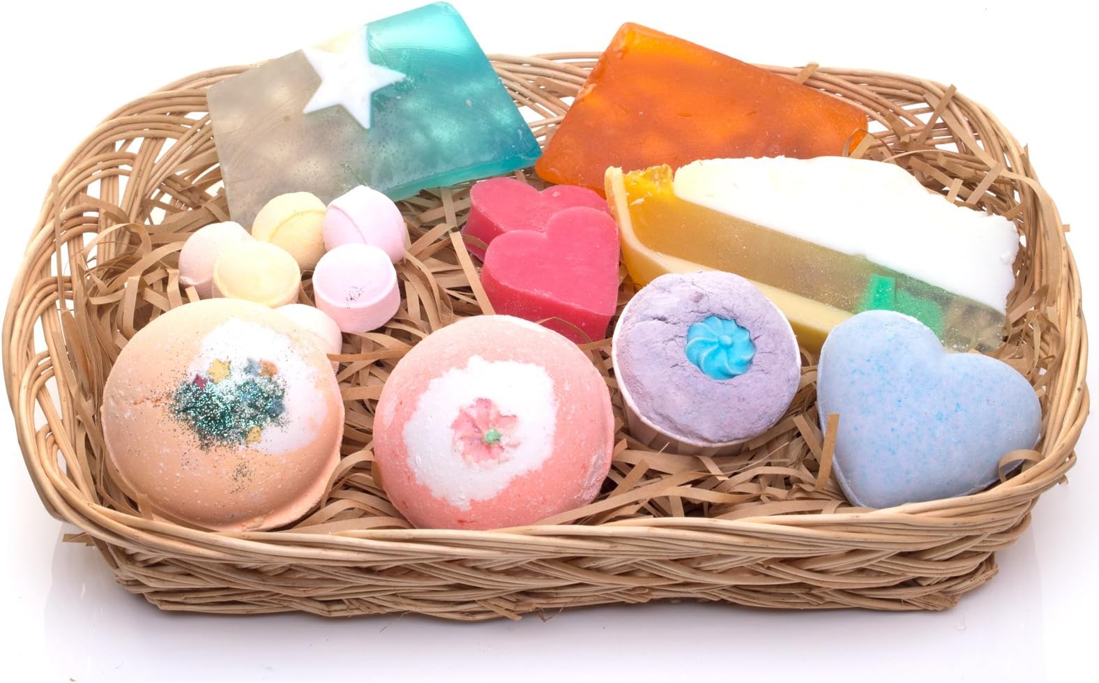 Luxury Pamper Hamper Large Basket- Beauty Bakery Handmade Bath Bomb and Soap Gift Set - Perfect Gift