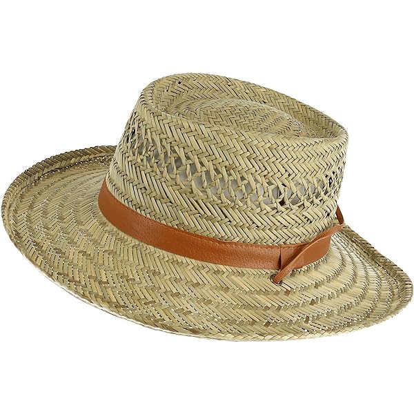 Kenny K Unisex Rush Straw 3 Inch Brim Gambler Hat, Medium