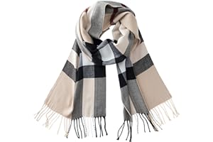 CALVIN & OLIVIA Cashmere Feel Scarf Soft Winter Soft Tartan Plaid Fashion Scottish Check Multi-Color Gift for Men Women