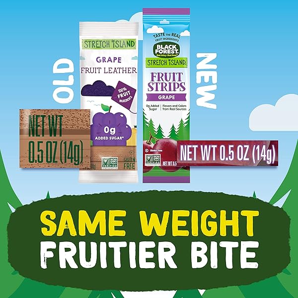 BLACK FOREST STRETCH ISLAND FRUIT STRIPS, GRAPE FLAVOR, 0.5 OUNCE STRIPS (PACK OF 30)