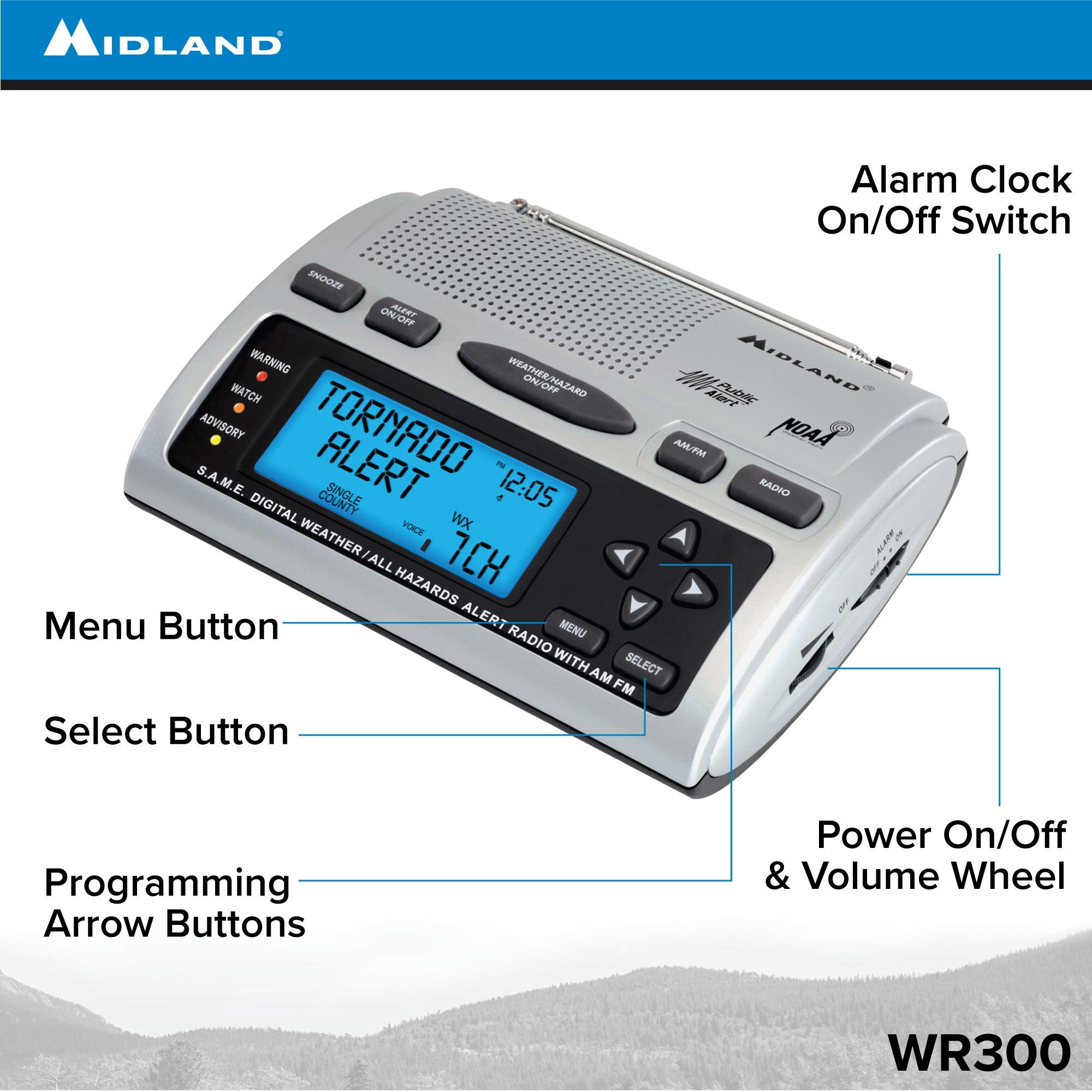 Midland WR300, Deluxe NOAA Emergency Weather Alert Radio S.A.M.E