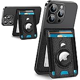 ExtreLife for Magsafe Wallet with Airtag Holder, Magnetic Wallet for iPhone 17/16/15/14/13/12 Series, 9-Card Holder, Open ID Window, Adjustable Stand, RFID Blocking, Black Carbon Fiber