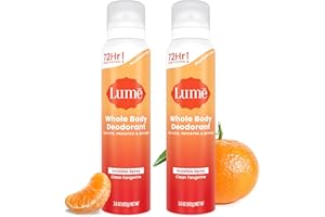Lume Invisible Spray Deodorant For Women - Whole Body Deodorant Spray - 72 Hr Odor Control - Ozone Friendly, Natural Propellant - Aluminum & Baking Soda Free, Skin Loving - 2 pack (Clean Tangerine)