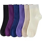 Women Thin Socks Rayon Bamboo Ankle Silky Quarter Anti Odor Casual Summer Socks 6 Pairs