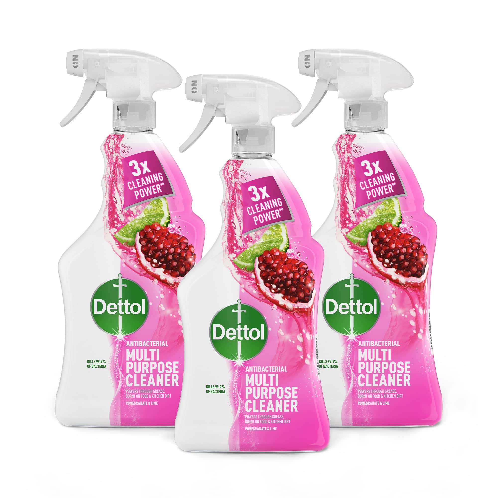 Dettol Power and Fresh Pomegranate and Lime Multi Purpose Spray 1000ml x3