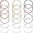 Bememo 3 Sets of 6 Acoustic Guitar Strings Replacement Steel String for Acoustic Guitar (1 Brass Set, 1 Copper Set and 1 Multicolor Set)