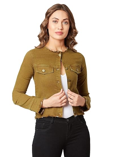 olive denim jacket womens