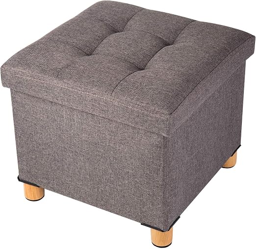 Amazon Com Brian Dany Foldable Storage Ottoman Footrest And Seat Cube With Wooden Feet And Lid Brown 15 X15 X14 7 Furniture Decor brian dany foldable storage ottoman footrest and seat cube with wooden feet and lid brown 15 x15 x14 7