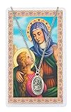 Saint Anne 7/8-inch Pewter Medal Pendant Necklace