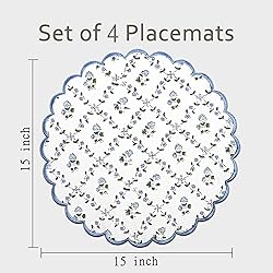 Ridhi Powder Blue Bo-ho Round Place Mat Double