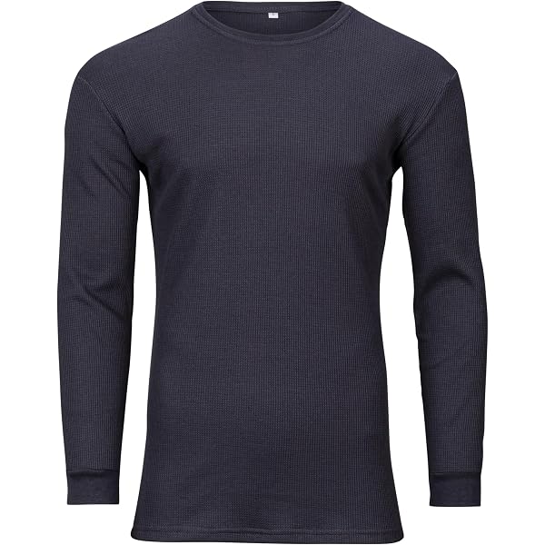Men's Heavy Waffle Thermal T-Shirt – Long Sleeve, Cotton, Crew Neck, Casual, S-3XL