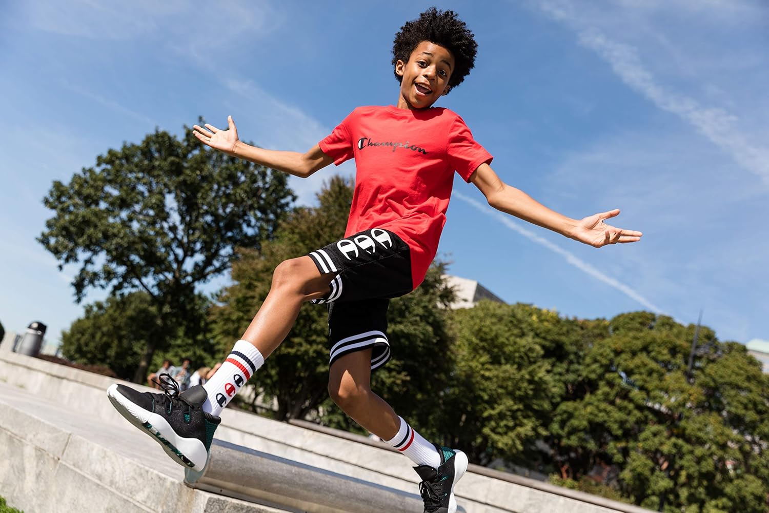 Champion Boys Hertiage Script Mesh Short: Clothing
