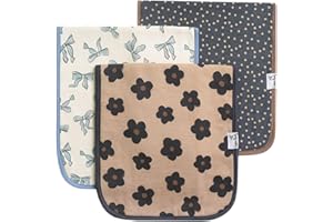 Copper Pearl Baby Burp Cloth Large 21''x10'' Size Premium Absorbent Triple Layer 3-Pack Gift Set Gemma in Tan