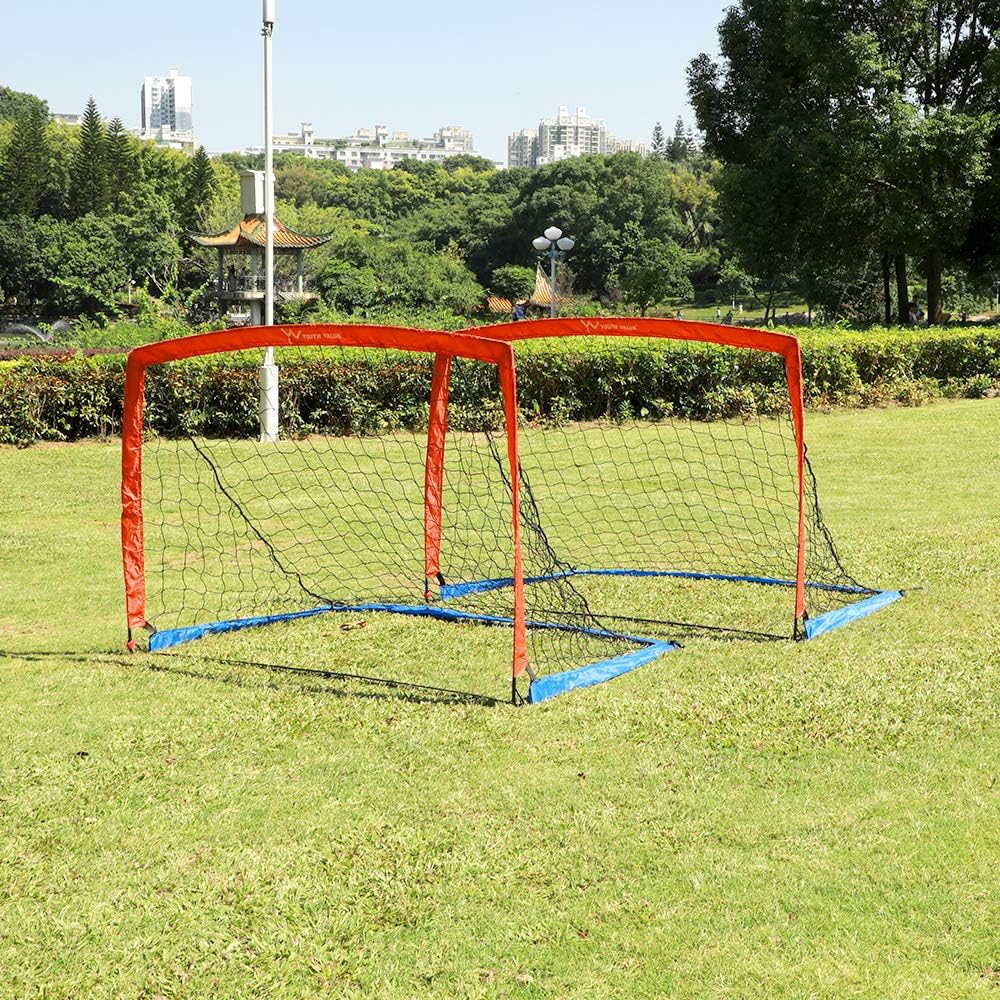 Youth Value Portable Soccer Goal w/Carry Bag for Kids and Teens, Foldable Soccer Net 6ft x 4ft, Set of 2 : Sports & Outdoors