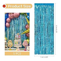 Ohiyoo 5 Pack Blue Fringe Backdrop 3.2ft x 8.2ft