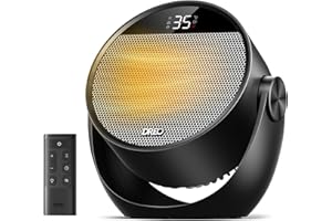 DREO Space Heaters for Indoor Use, 60° Adjustable Tilt, 11.5ft/s Electric Heater with Thermostat, 8 Safety Protections, 3 Hea