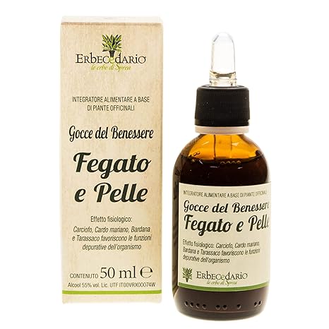Gocce Del Benessere Fegato E Pelle Erbecedario Gocce Depurative Naturali Con Miscela Di Tinture Madre Con Carciofo E Cardo Mariano Stimola Le