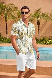 COFOANDY Mens Floral Print Shirts Casual Button Up