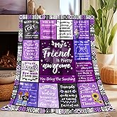 Friend Gifts for Women, Super Soft Purple Friends Birthday Throw Blanket Gifts for Best Friend Bestie Female, for Women, Warm Cozy Plush Flannel Blankets 60"X50" for Couch Bedroom