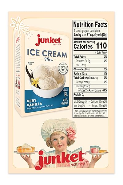 JUNKET ICE CREAM MIX VERY VANILLA, 4 OUNCE (PACK OF 1)