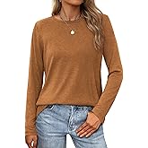 XIEERDUO Long Sleeve Shirts for Women Casual Crew Neck Basic Fall Tops Loose Fit Comfy