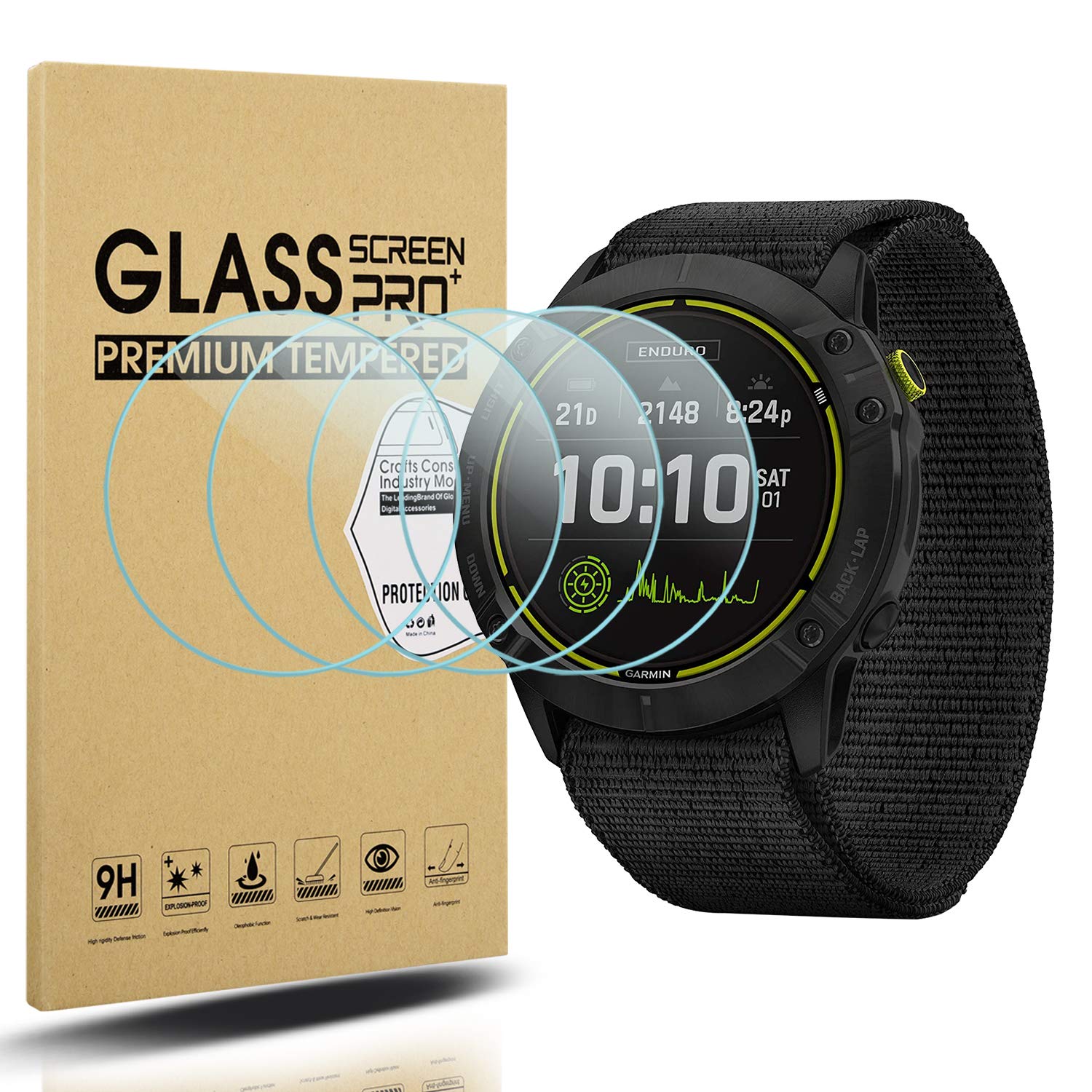 Diruite 4-Pack for Garmin Enduro Screen Protector, HD Tempered glass protective film [Anti-scratch] [Anti-oil] [No-bubble]