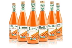 Biotta Organic Carrot Juice - 100% Juice Superfood For Optimal Eye Health, Immune Support & Muscle Recovery - Excellent Source of Vitamin A & Good Source of Potassium - (16.9 Fl Oz, Pk of 6)
