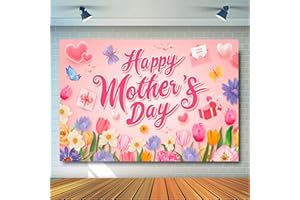 Mothers Day Banner, 70.8''x43.3'' Happy Mother's Day Backdrop Mother's Day Photo Backgrounds for Indoor Outdoor Happy Mothers