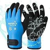 DULFINE 100% Waterproof Winter Work Gloves for Men and Women,Foam Latex Coated and Thermal Insulated Gloves for Cold Weather