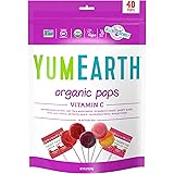YumEarth Organic Fruit Flavored Vitamin C Pops Variety Pack, 40 Lollipops, Allergy Friendly, Gluten Free, Non-GMO, Vegan, No 