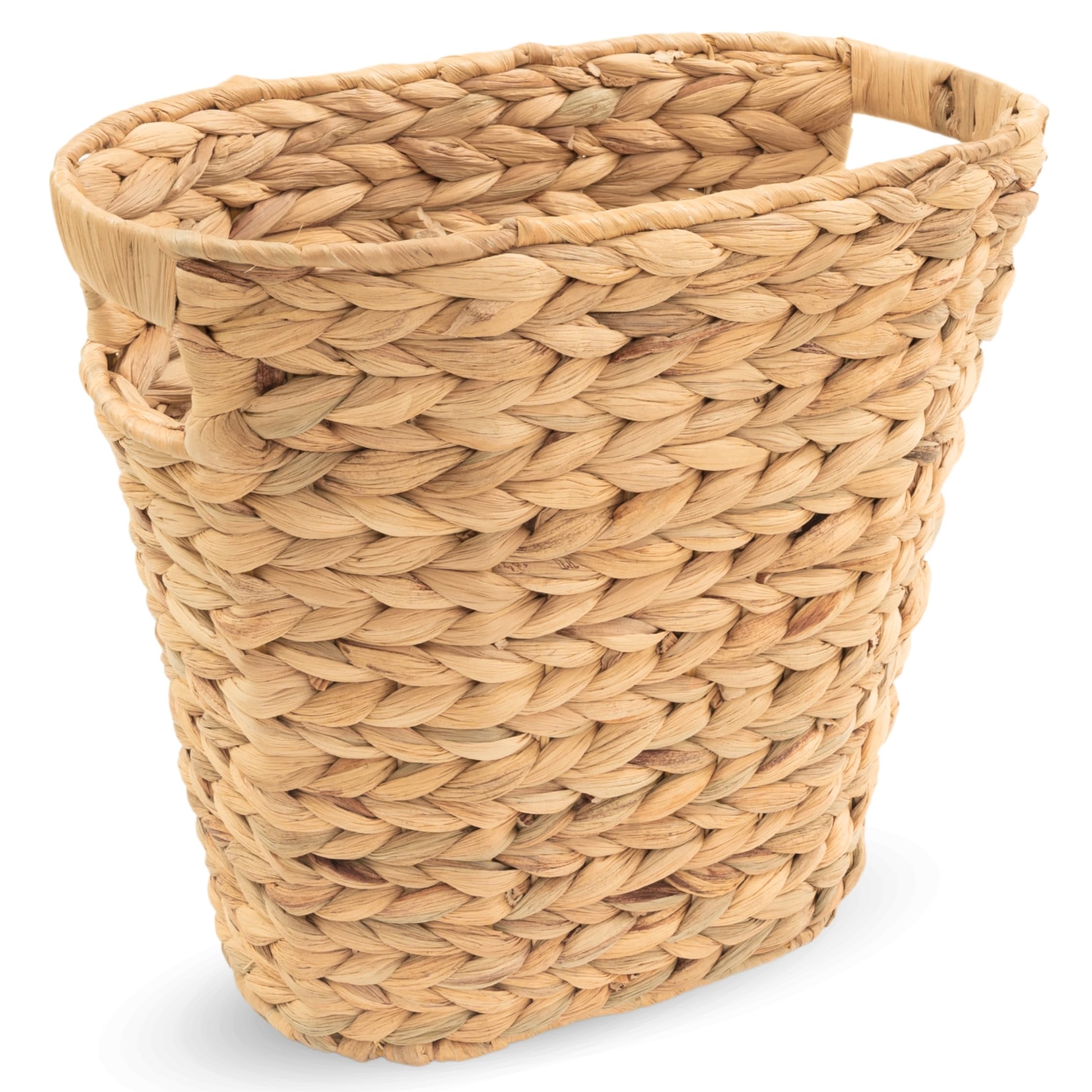 Photo 1 of KOLWOVEN Bathroom Wicker Trash Can Wicker Waste Basket with Built-in Handles - 12 liters Small Trash Can in Office- Office Garbage Cans for Under Desk
