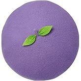 Kawaii Handmade Cartoon Beret Hat Green Leaves Fruit Cosplay Vintage Lolita Mori Girl Wool Cap Gift