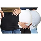 Maddie Moo Belly Bands - Available in 8 Sizes and 7 Colors. Maternity & Postpartum Shirt Extender 3 Packs for All Stages of Pregnancy