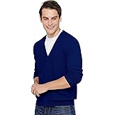 State Cashmere Men's 100% Pure Cashmere Button Front Long Sleeve Cardigan Sweater