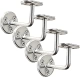 IRONTITE 4x Silver Heavy Duty Handrail Brackets BZP Steel Banister Stair Rail view 1